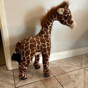 Vintage Standing Giraffe Zoo Animal Plush Decor Safari